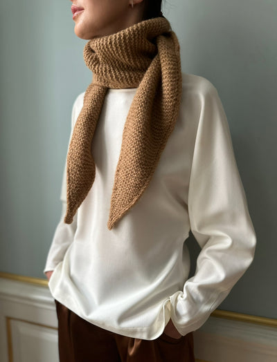 Handknitted alpaca and merino wool scarf